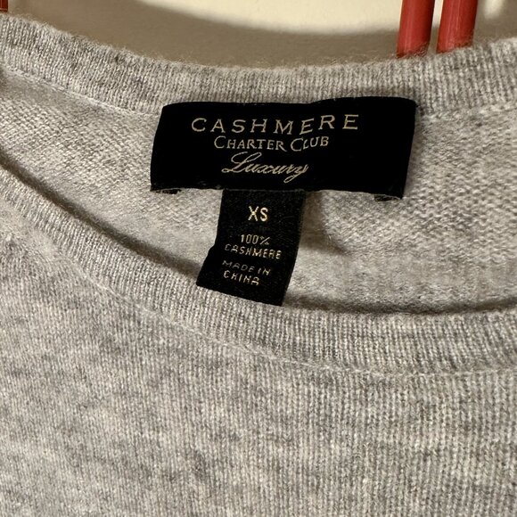 Charter Club 100% Cashmere Gray Sweater - XS - Picture 2 of 3